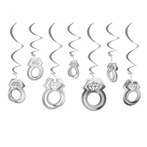 3D Tek Taş Asmalı Tavan Süsü Gümüş 11 Adet