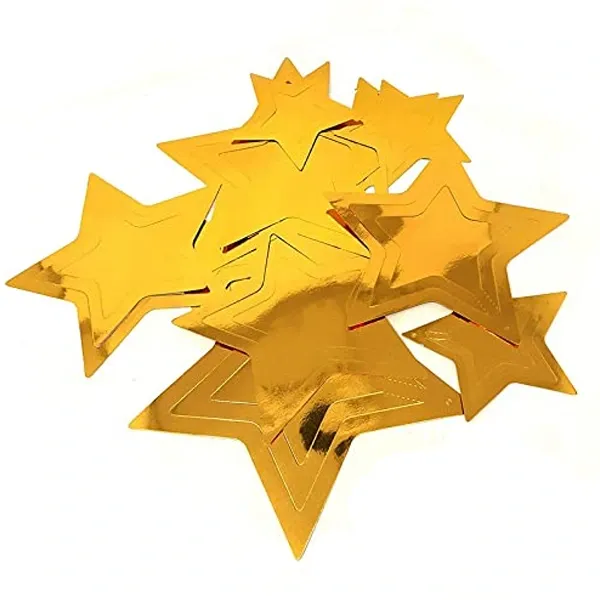 3D Yıldız Asmalı Tavan Süsü Gold 10 Adet