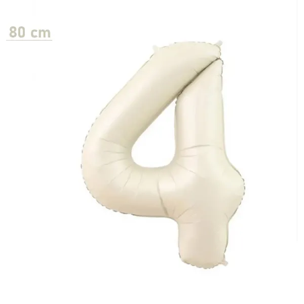 4 Rakam Folyo Balon – Krem – 80 cm (34 inch)