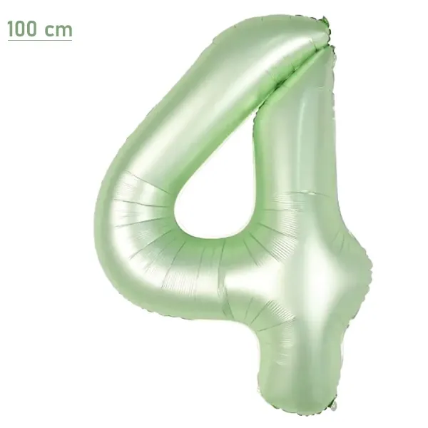 4 Rakam Folyo Balon – Su Yeşili – 100 cm (40 inch)