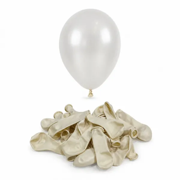 5 inch Mini Beyaz Metalik Balon (10 Adet)