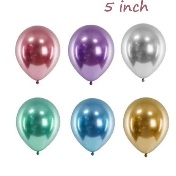 5 İnch Mini Karışık Krom Balon 10 Adet