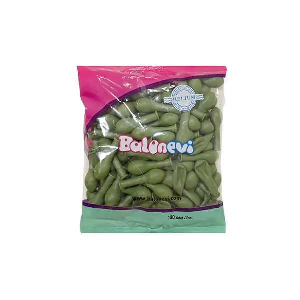 5 İnch Mini Küf Yeşili Pastel Balon 20 Adet