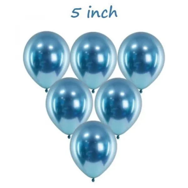 5 İnch Mini Mavi Krom Balon 10 Adet
