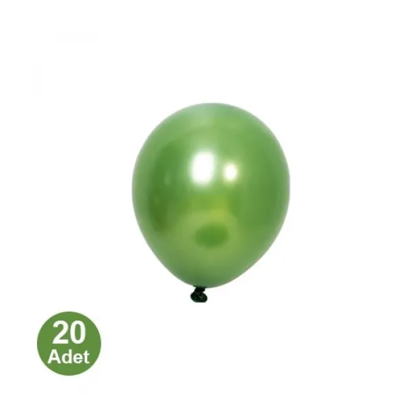 5 İnch Mini Yeşil Metalik Balon 20 Adet