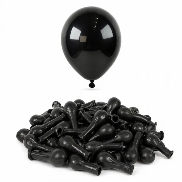 5 inch Pastel Mini Siyah Balon (10 Adet)