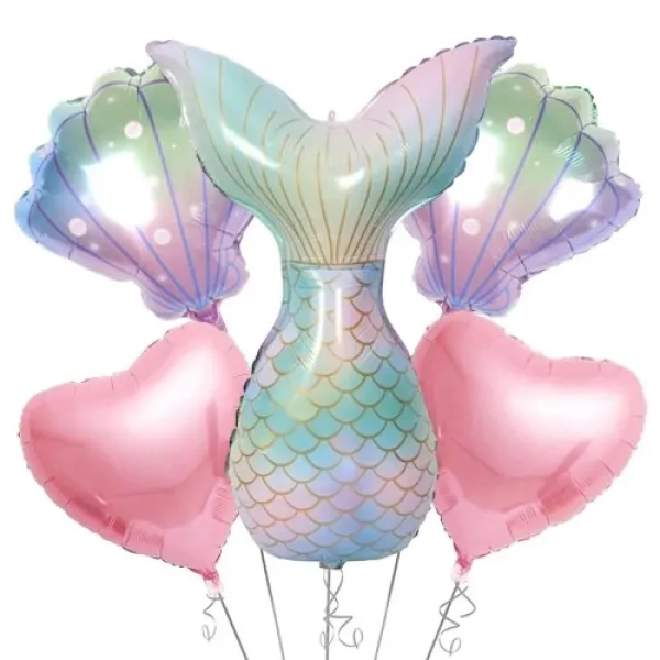 5li Deniz Kızı Folyo Balon Seti YENİ