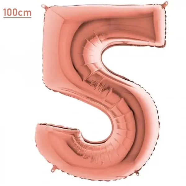 5 Rakam Folyo Balon – Rose Gold – (100 cm - 40 inch)
