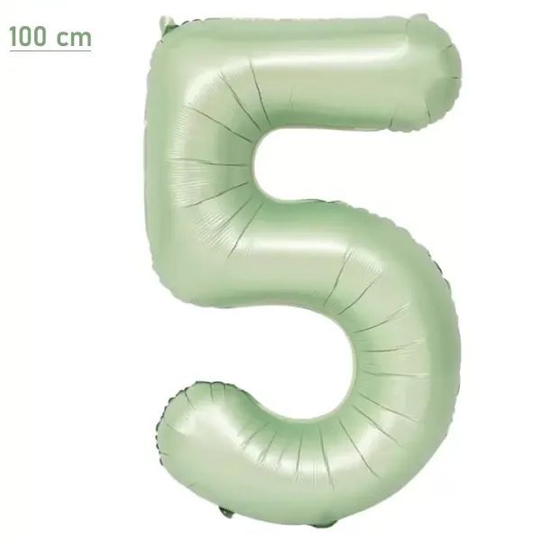 5 Rakam Folyo Balon – Su Yeşili – 100 cm (40 inch)
