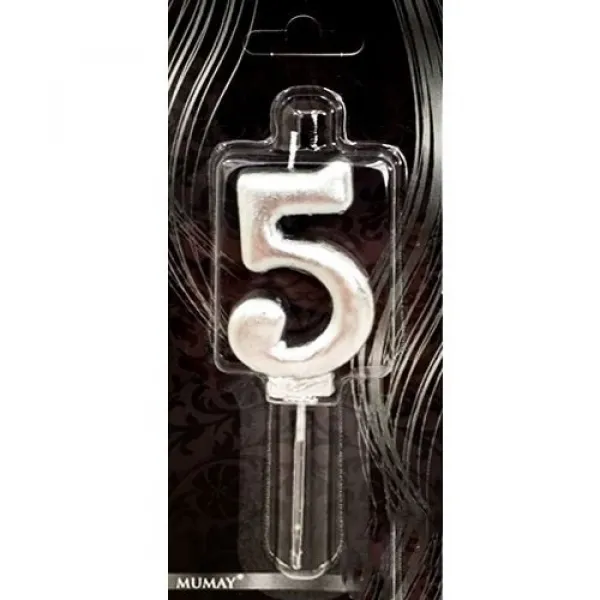 5 Rakam Mum Gümüş