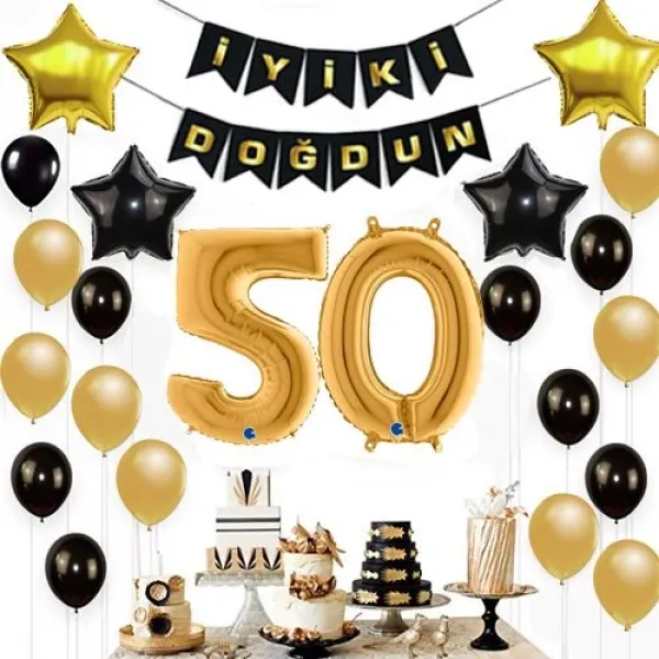 50 Yaş Doğum Günü Süsleri Seti