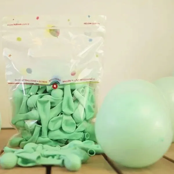 6 inç Makaron Balon Mint Yeşili 20 Adet