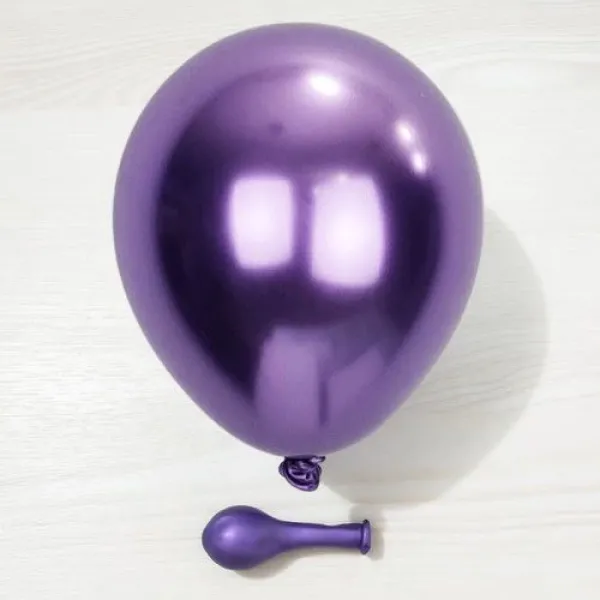6 İnch Mini Mor Krom Balon 10 Adet