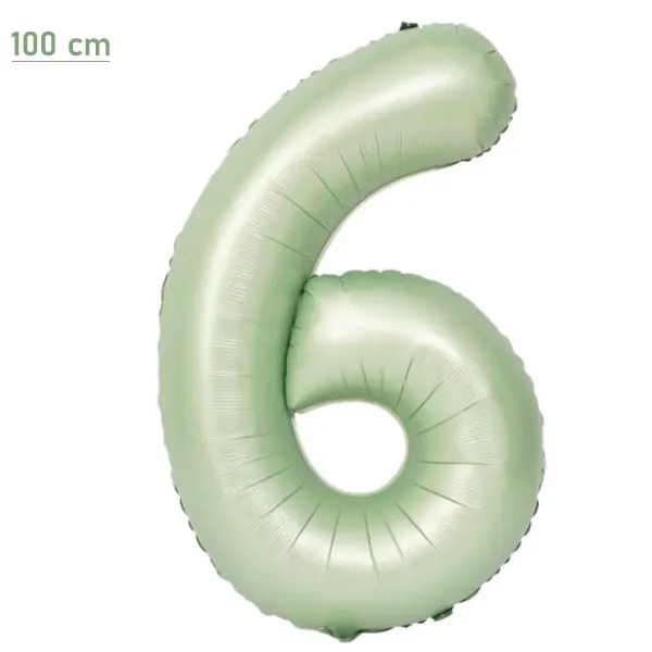 6 Rakam Folyo Balon – Su Yeşili – 100 cm (40 inch)