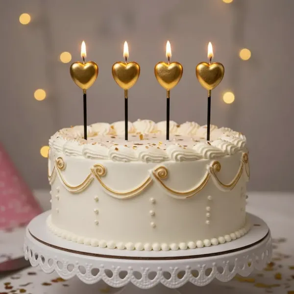 Kalpli Çubuklu Mum Gold (4 Adet)