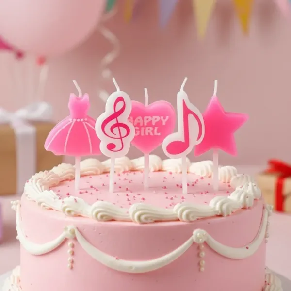 Müzik Temalı Mum (5 Adet)