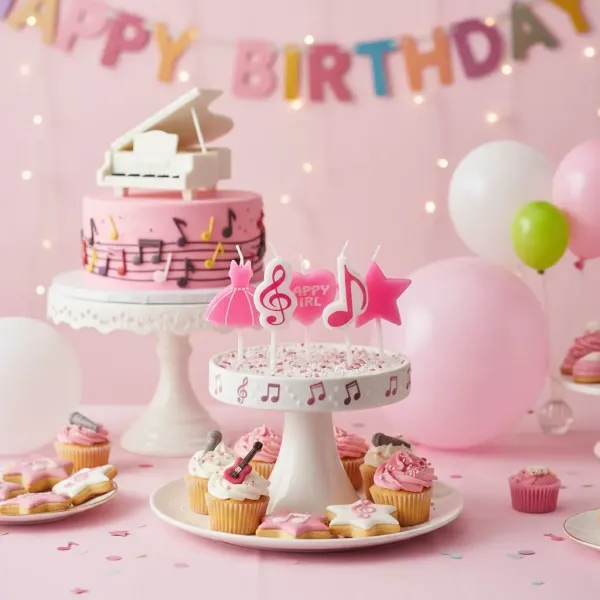 Müzik Temalı Mum (5 Adet)