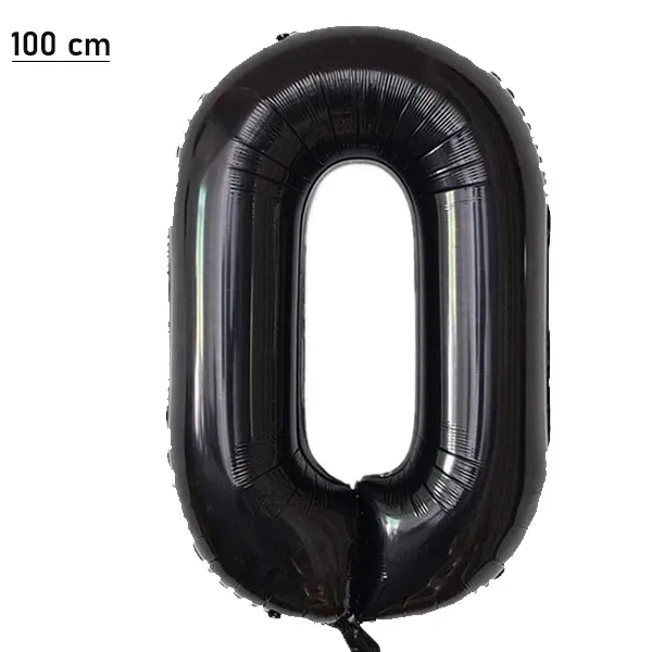 0 Rakam Folyo Balon – Siyah – 100 cm (40 inch)