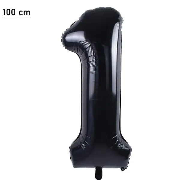 1 Rakam Folyo Balon – Siyah – 100 cm (40 inch)
