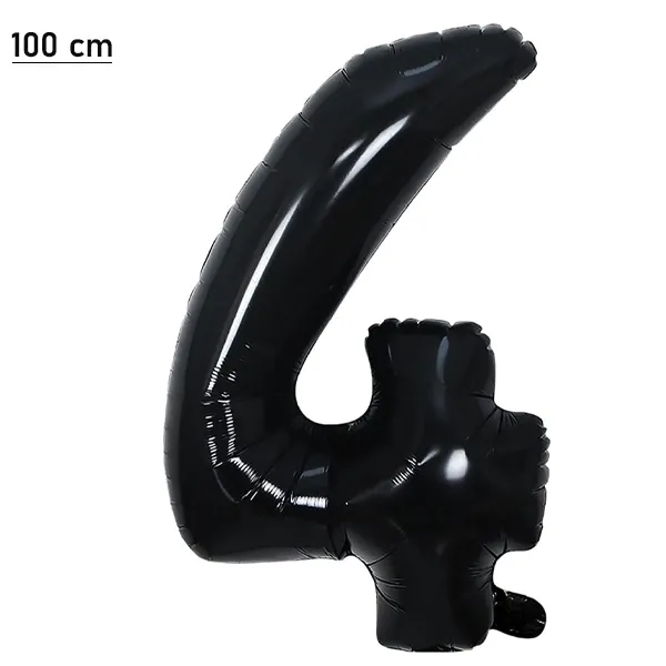 4 Rakam Folyo Balon – Siyah – 100 cm (40 inch)