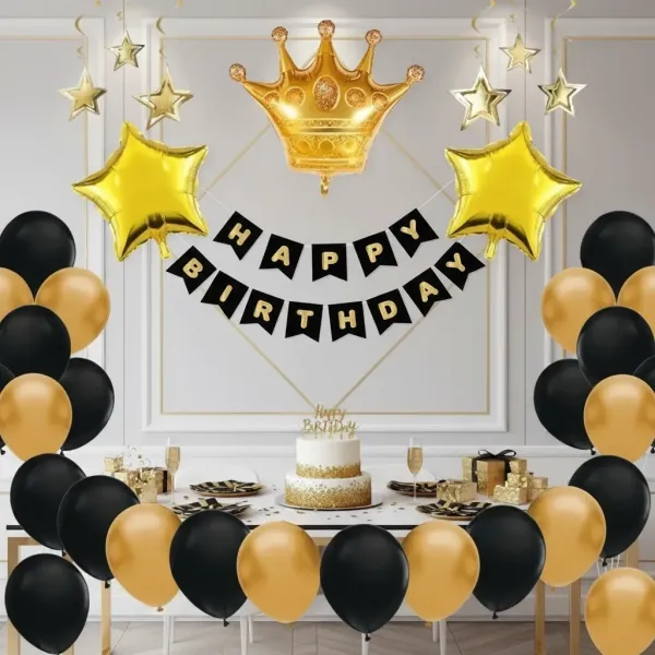 Erkek Doğum Günü Süsleri Seti Kral Taçlı
