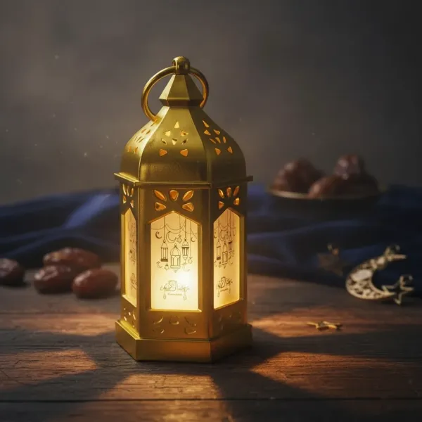 Ramazan Plastik Led ışıklı Fener Kandil (12x6 cm)