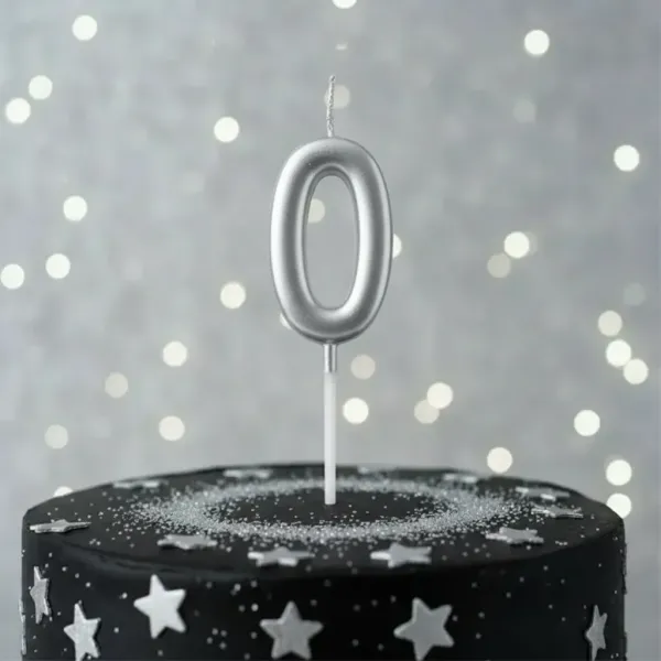 0 Rakam Mum Gümüş