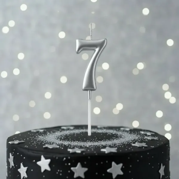 7 Rakam Mum Gümüş