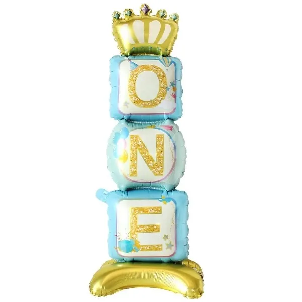 Ayaklı ONE Folyo Balon Mavi (34x108 cm)