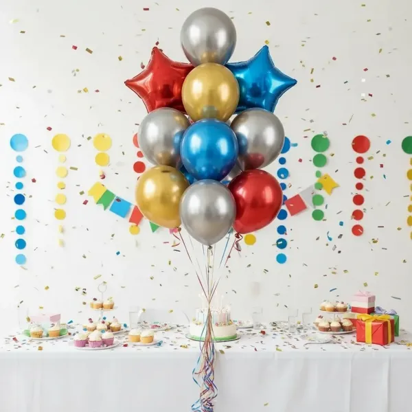 Metalik Uçan Balon Demeti MAĞAZADAN (15 Adet)