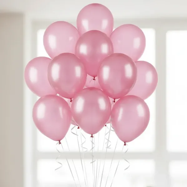 Pembe Metalik Uçan Balon 15 Adet MAĞAZADAN