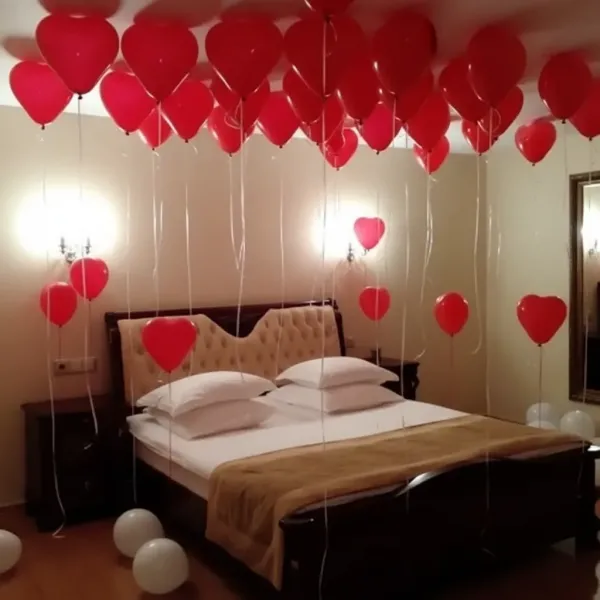 Kırmızı Kalpli Uçan Balon Demeti 25 Adet MAĞAZADAN