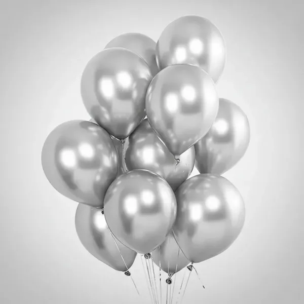 Gümüş Pembe Krom Uçan Balon (15 Adet) MAĞAZADAN