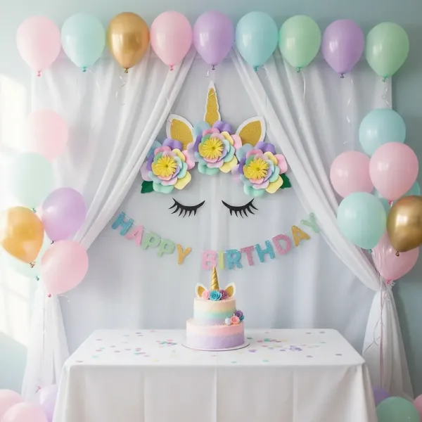 Rengarenk Unicorn Kağıt Çiçek Konsepti