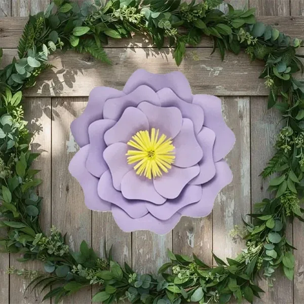 Lila Kağıt Çiçek (Gül Kalıp) 1 Adet 30 cm