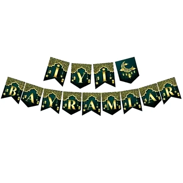 İyi Bayramlar Yazısı Yeşil 190 cm