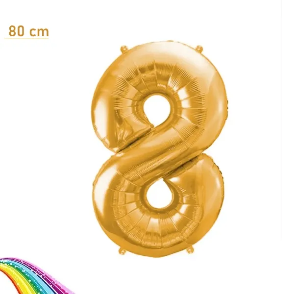 8 Rakam Folyo Balon - Gold - 80 cm – (34 inch)