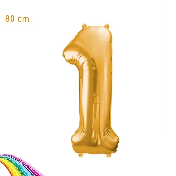 1 Rakam Folyo Balon - Gold - 80 cm – (34 inch)