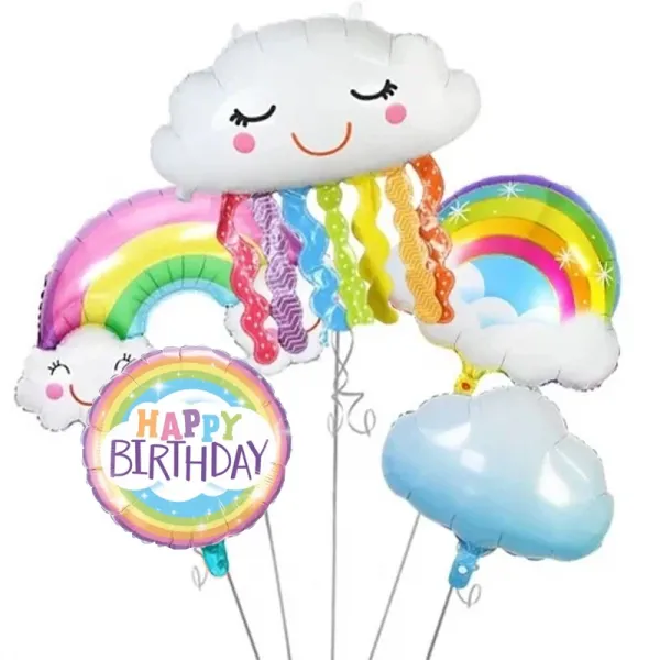 Gökkuşağı Bulut Folyo Balon Seti 5li