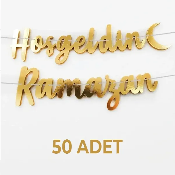 Hoş Geldin Ramazan Yazısı Gold (150 cm - 50 Adet)