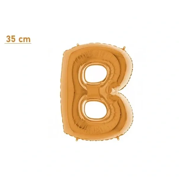 B Harf Folyo Balon – Gold – (35 cm - 16 inch)