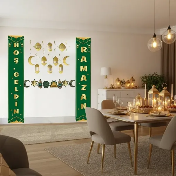 Ramazan Afişli Duvar Süsleme Seti Yeşil