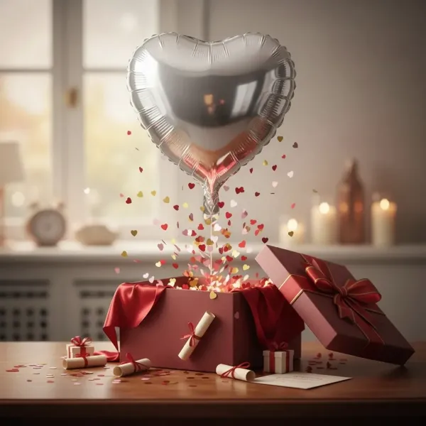 Gümüş Kalp Folyo Balon (60 cm)