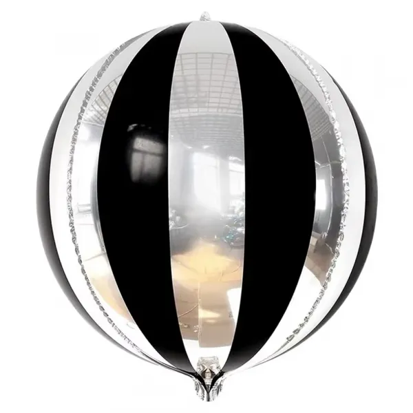 Siyah Gümüş Disko Topu Folyo Balon (55 cm)