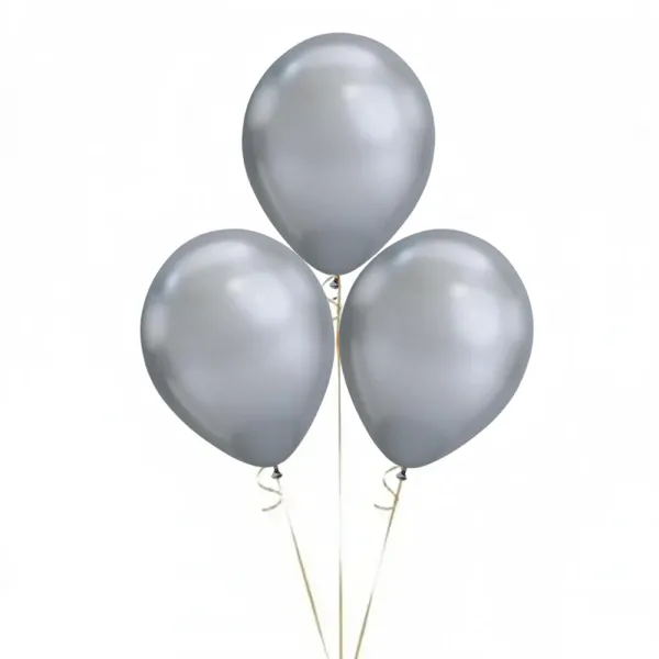 Gümüş (Silver) Balon Metalik 100 Adet