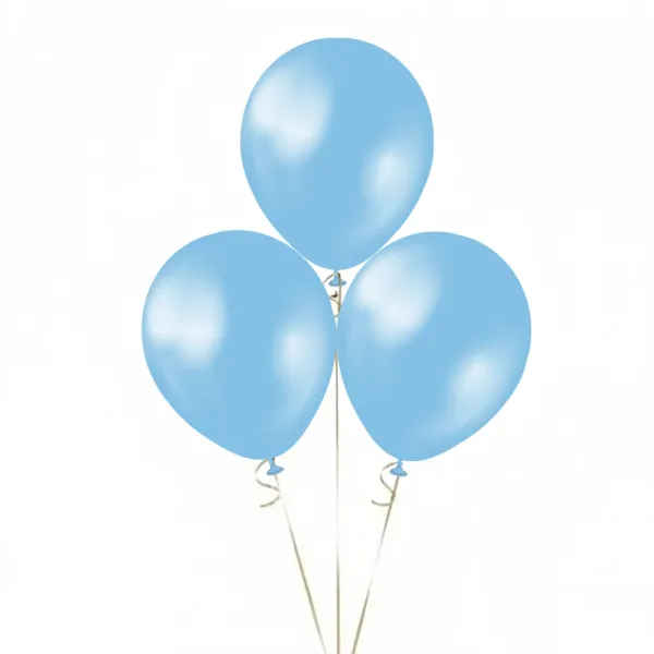 Açık Mavi Balon Metalik 100 Adet