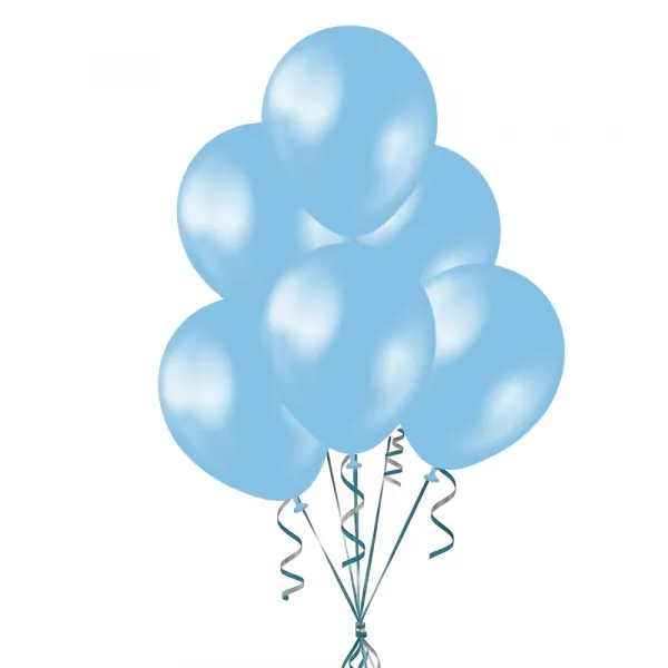 Açık Mavi Balon Metalik 100 Adet