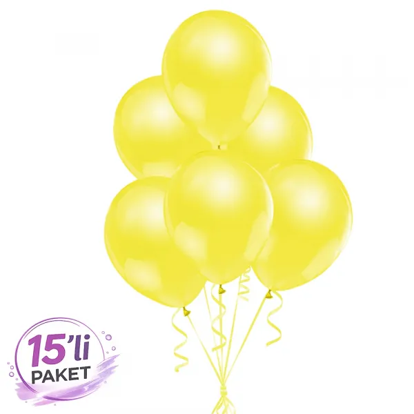 Sarı Balon Metalik (15 Adet)