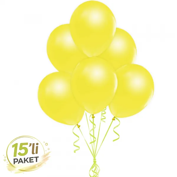 Sarı Pastel Balon 15 Adet
