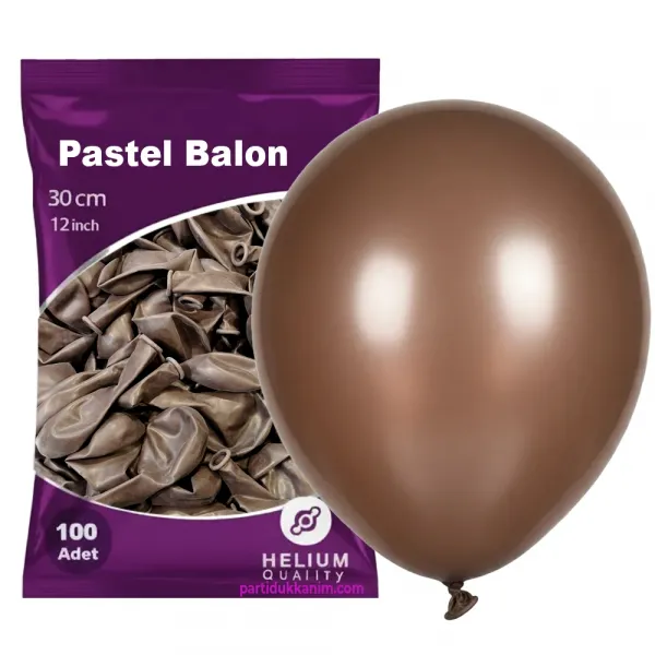 Çikolata Kahverengi Pastel Balon 100 Adet